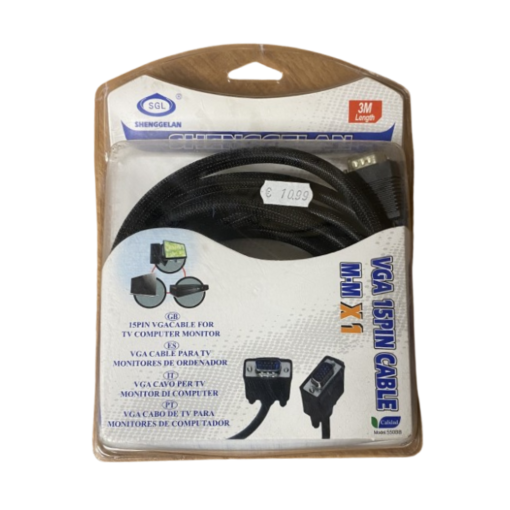 SHENGGELAN VGA 15PIN CABLE M-M X1 3M LONG